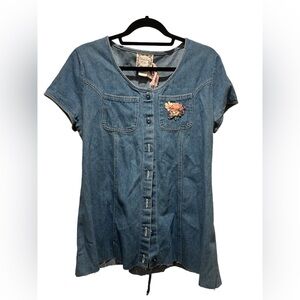 Dressing Clio Women’s Vintage Reworked Denim Top Size L
100% cotton